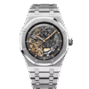 AUDEMARS PIGUET ROYAL OAK DOUBLE BALANCE WHEEL SKELETON SILVER (BLACK DIAL)
